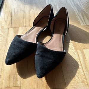 Madewell D’Orsay Flats - Suede Black, Size 8.5